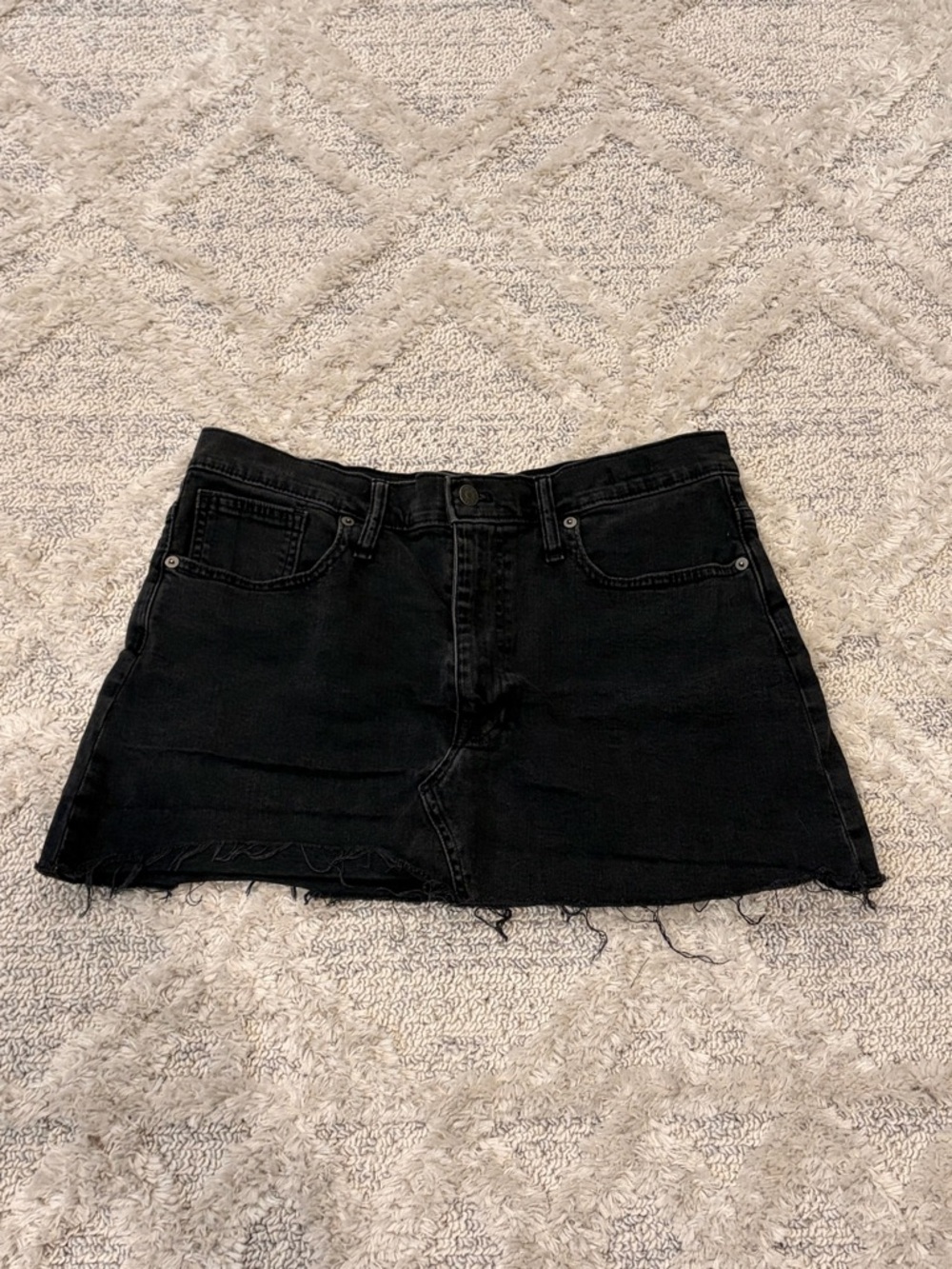 Madewell Rigid Denim A-Line Mini Skirt - Lunar Black - Size 31